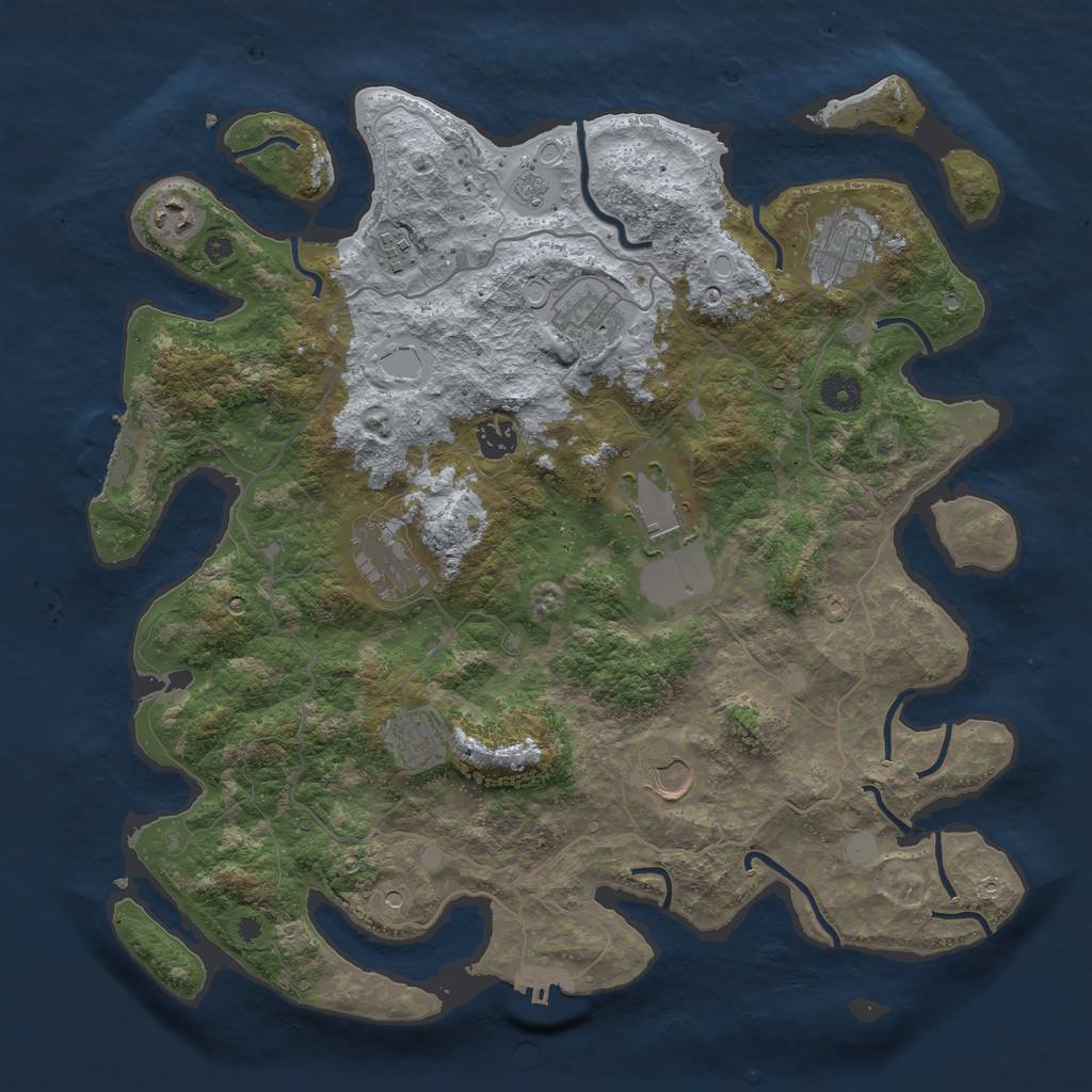 Rust Map: Procedural Map, Size: 4000, Seed: 1918599846, 18 Monuments