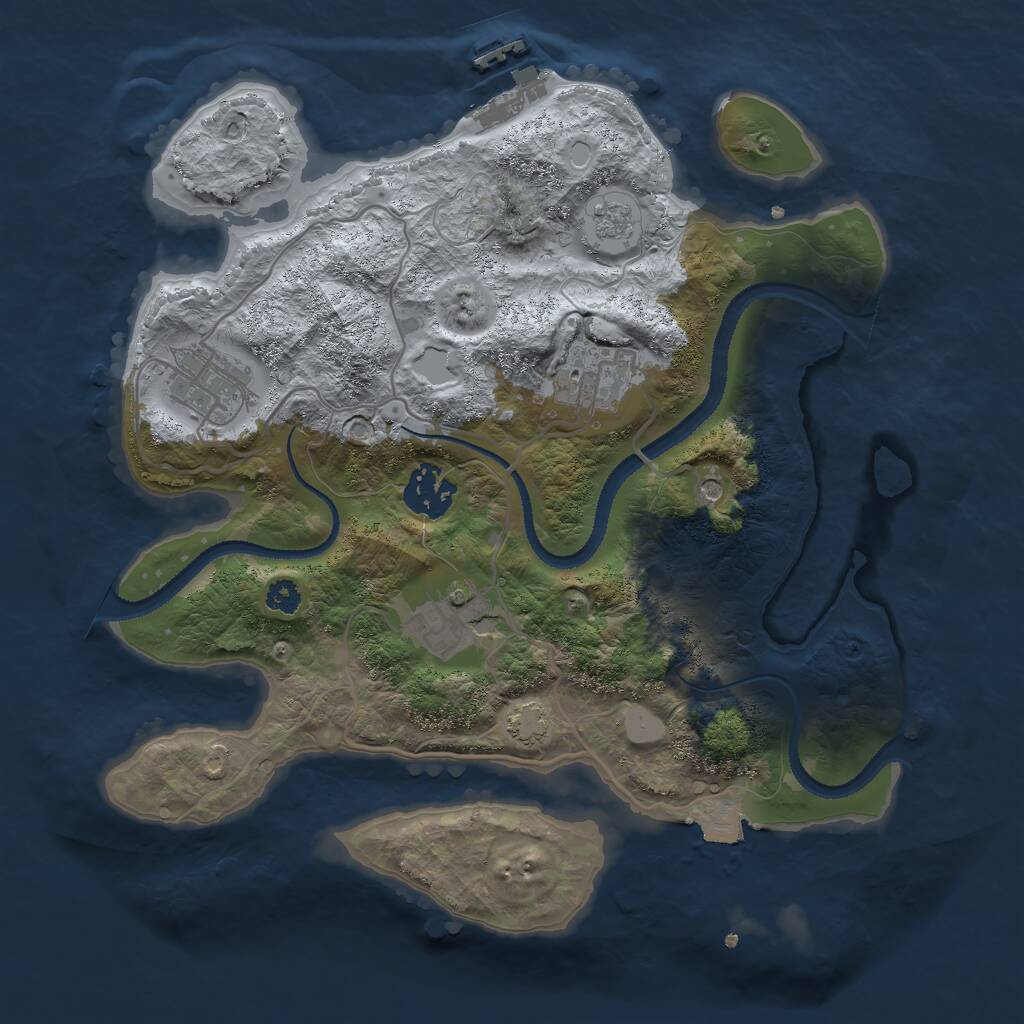 Rust Map: Procedural Map, Size: 3000, Seed: 315849, 9 Monuments