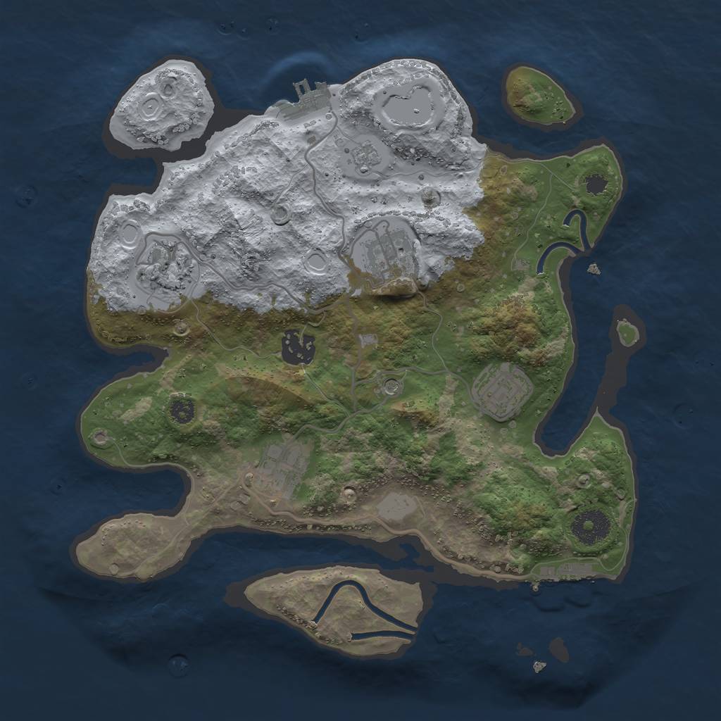 Rust Map: Procedural Map, Size: 3000, Seed: 315849, 14 Monuments