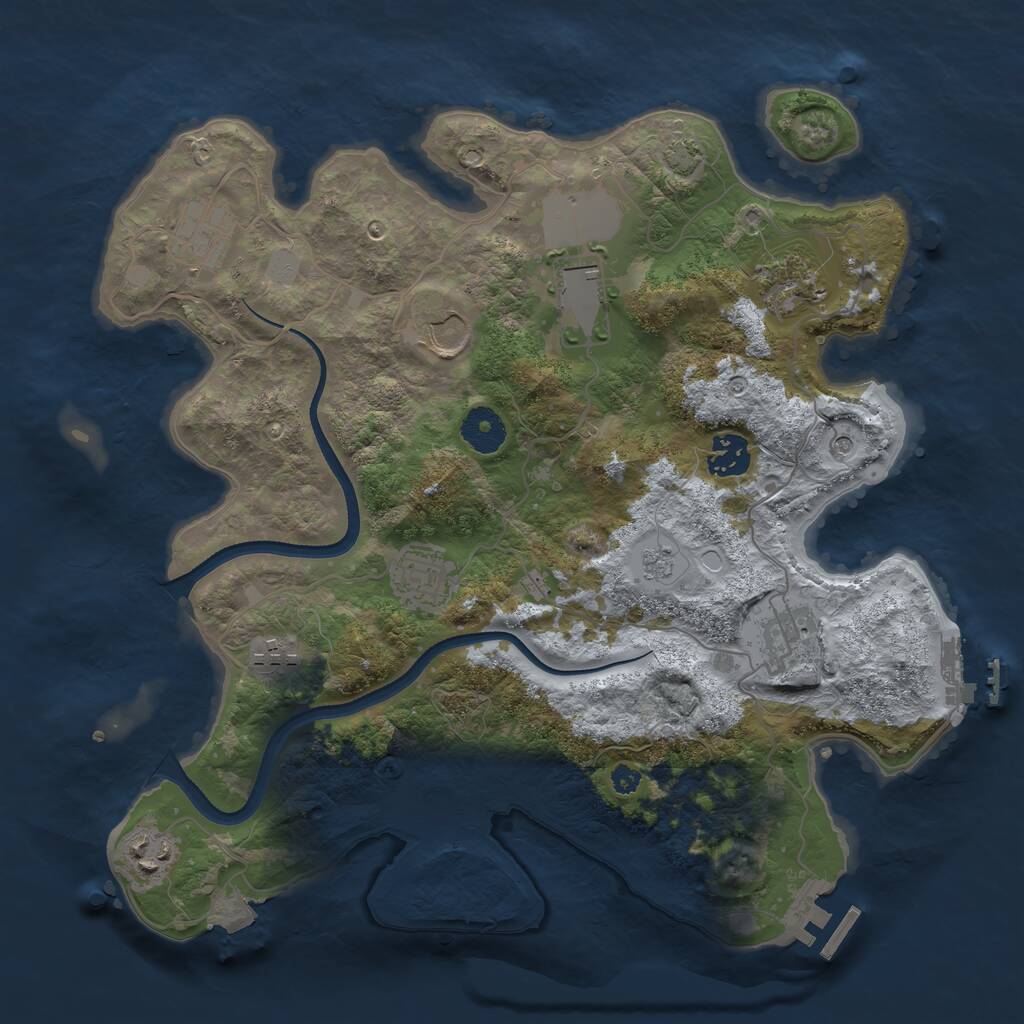 Rust Map: Procedural Map, Size: 3500, Seed: 670686788, 15 Monuments