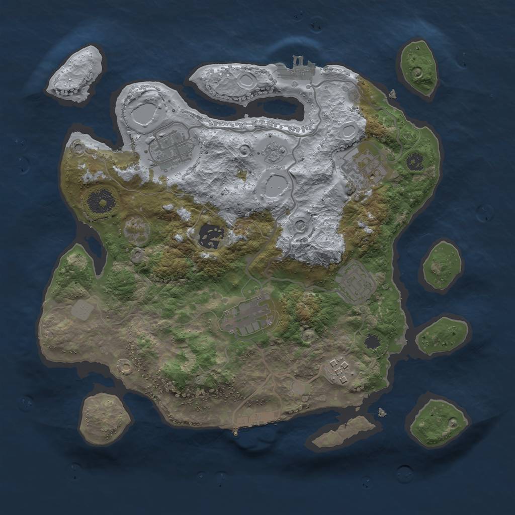 Rust Map: Procedural Map, Size: 3000, Seed: 1504841687, 15 Monuments