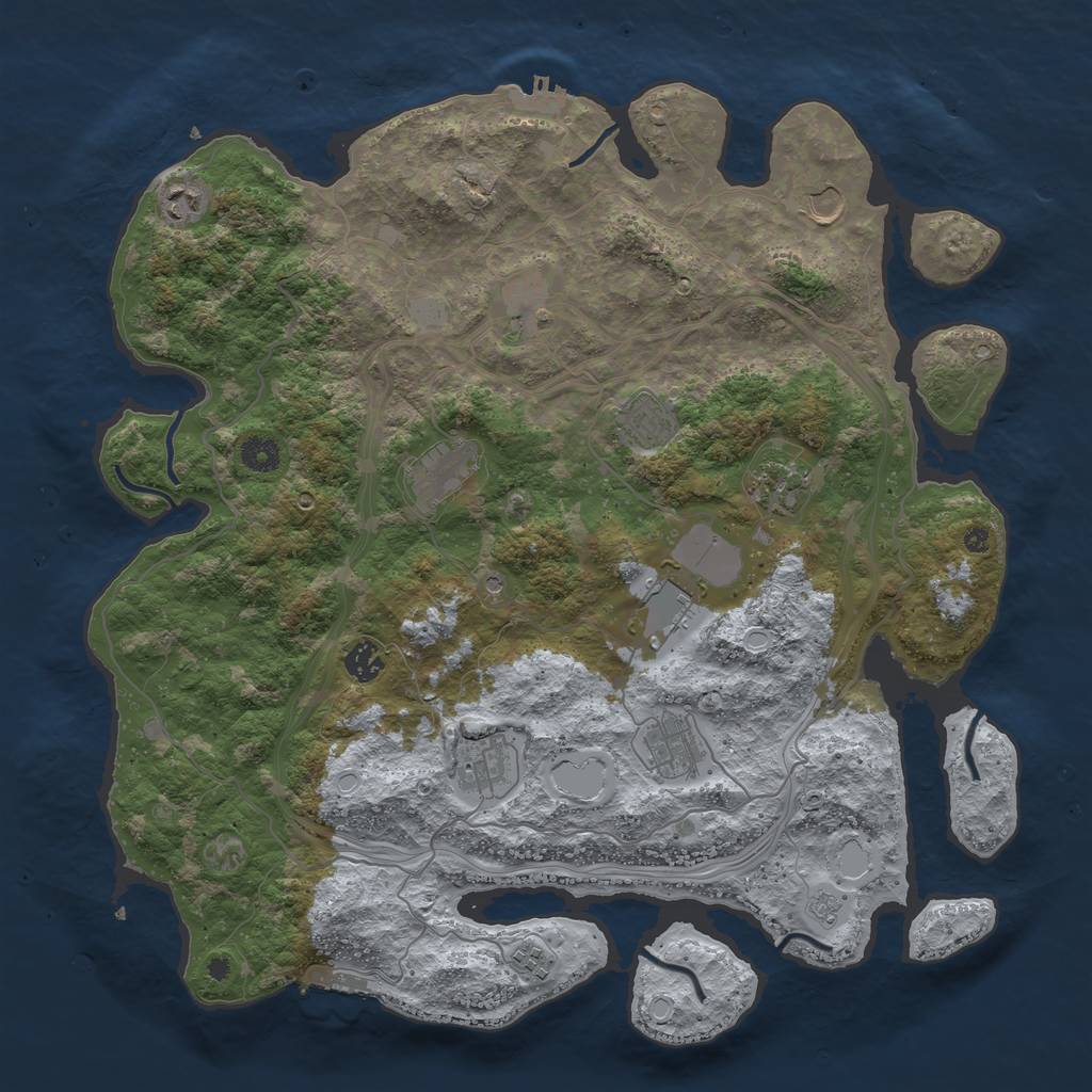 Rust Map: Procedural Map, Size: 4250, Seed: 528418289, 20 Monuments