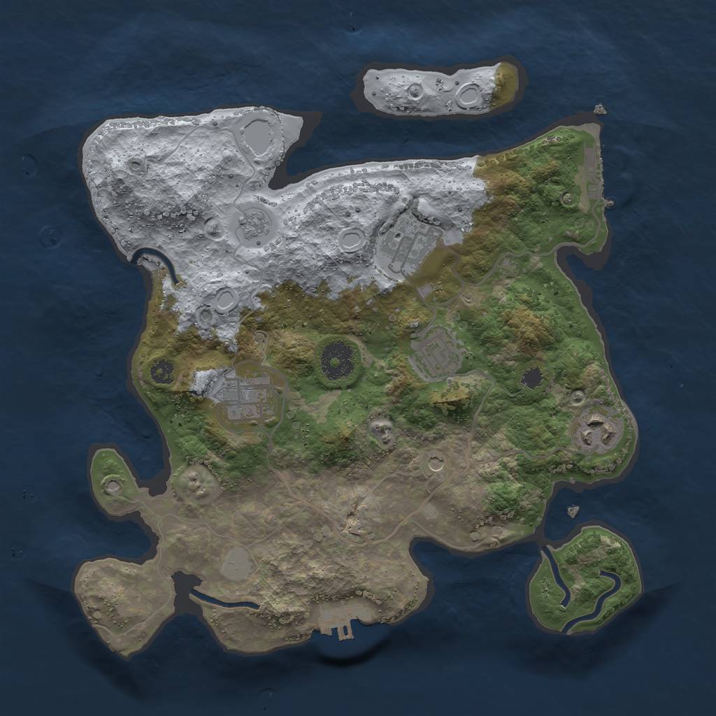 Rust Map: Procedural Map, Size: 3000, Seed: 1880783784, 13 Monuments