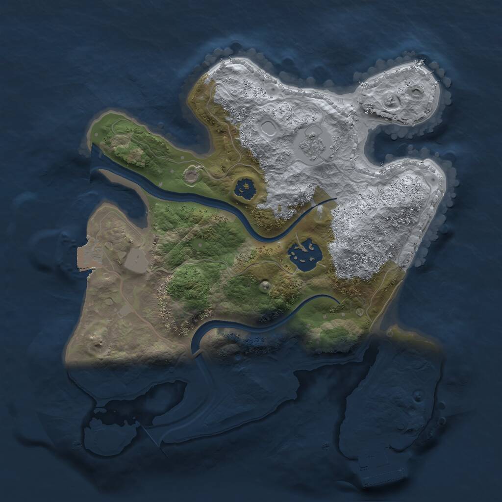 Rust Map: Procedural Map, Size: 2400, Seed: 567856332, 4 Monuments