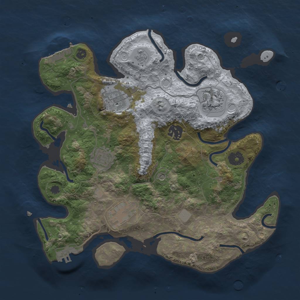 Rust Map: Procedural Map, Size: 3026, Seed: 13825, 14 Monuments