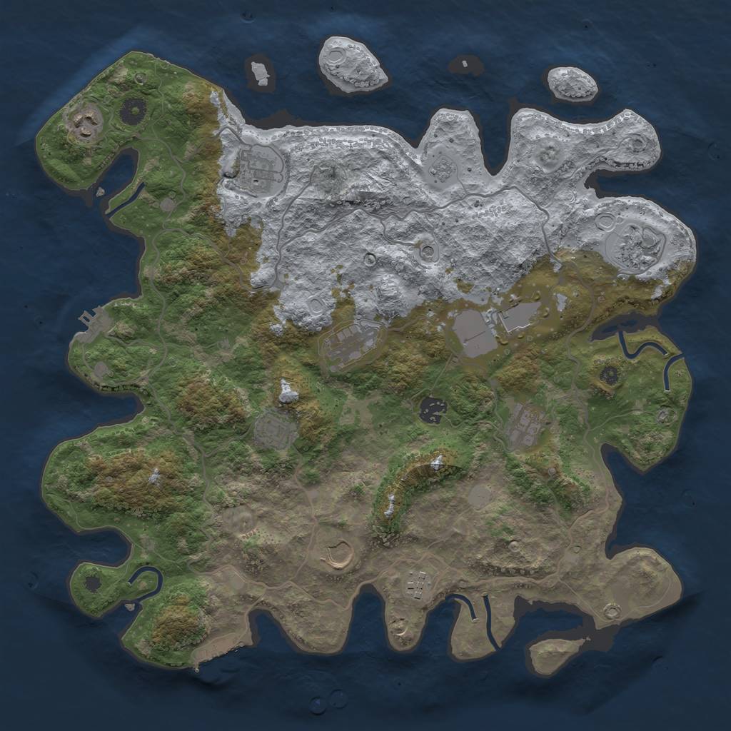 Rust Map: Procedural Map, Size: 4000, Seed: 19990401, 19 Monuments
