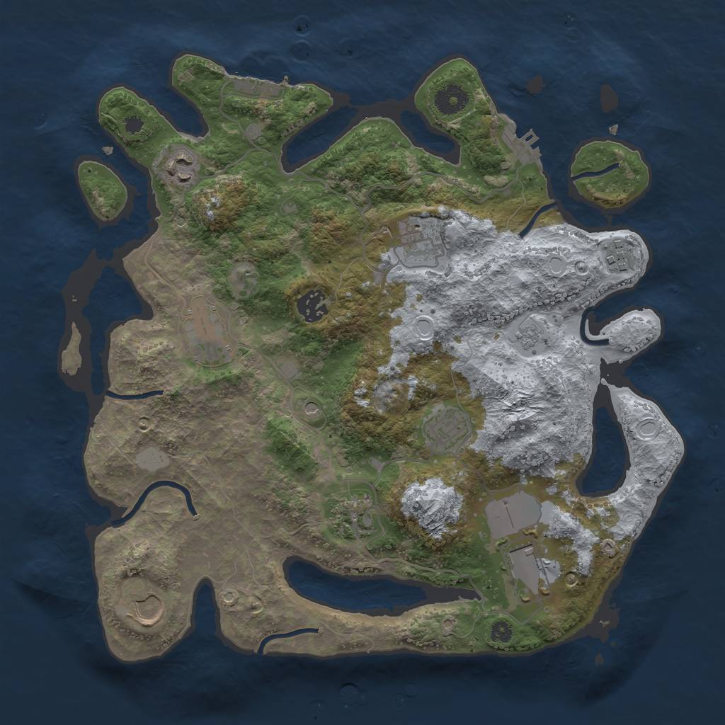 Rust Map: Procedural Map, Size: 3500, Seed: 20274082, 18 Monuments