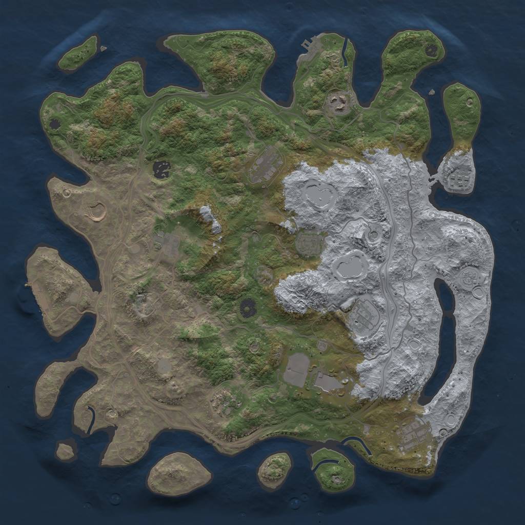 Rust Map: Procedural Map, Size: 4250, Seed: 934725, 20 Monuments