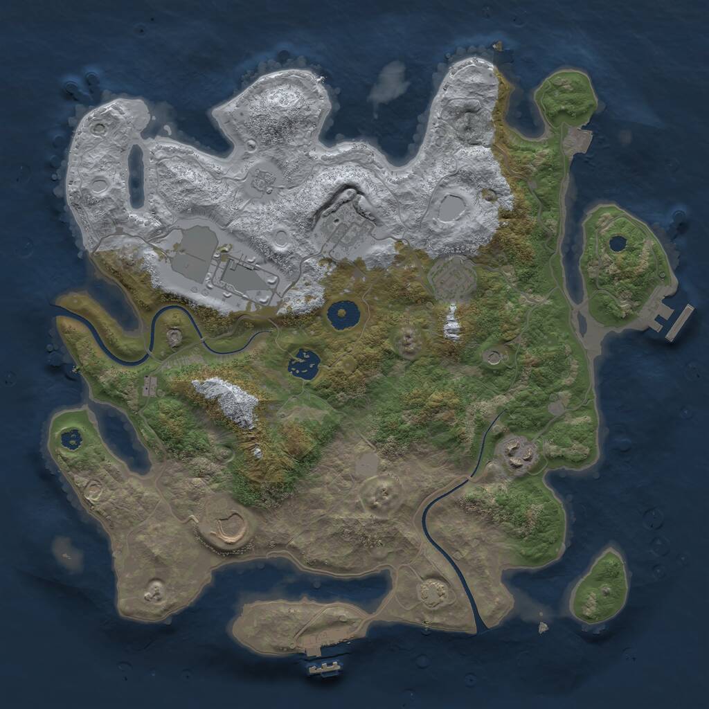 Rust Map: Procedural Map, Size: 3500, Seed: 169994, 12 Monuments