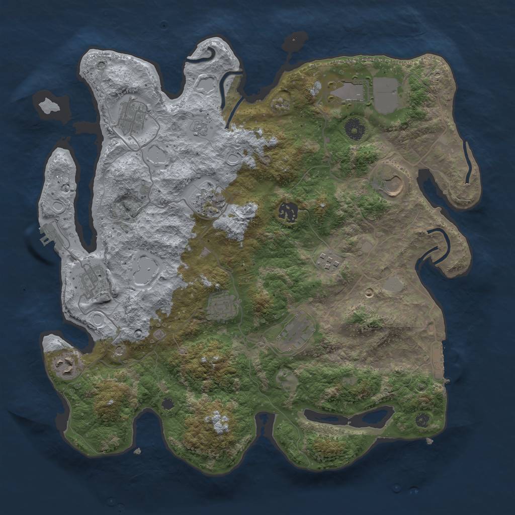Rust Map: Procedural Map, Size: 3750, Seed: 944984984, 19 Monuments