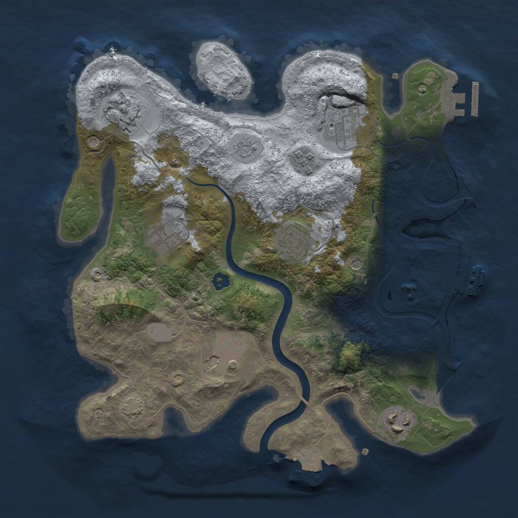 Rust Map: Procedural Map, Size: 3000, Seed: 889799262, 13 Monuments