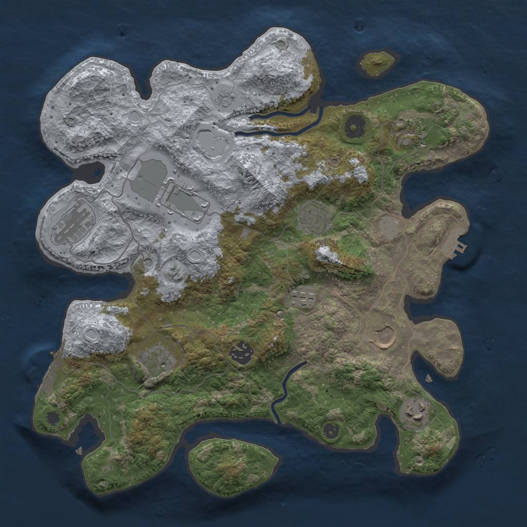 Rust Map: Procedural Map, Size: 3500, Seed: 1952181837, 18 Monuments