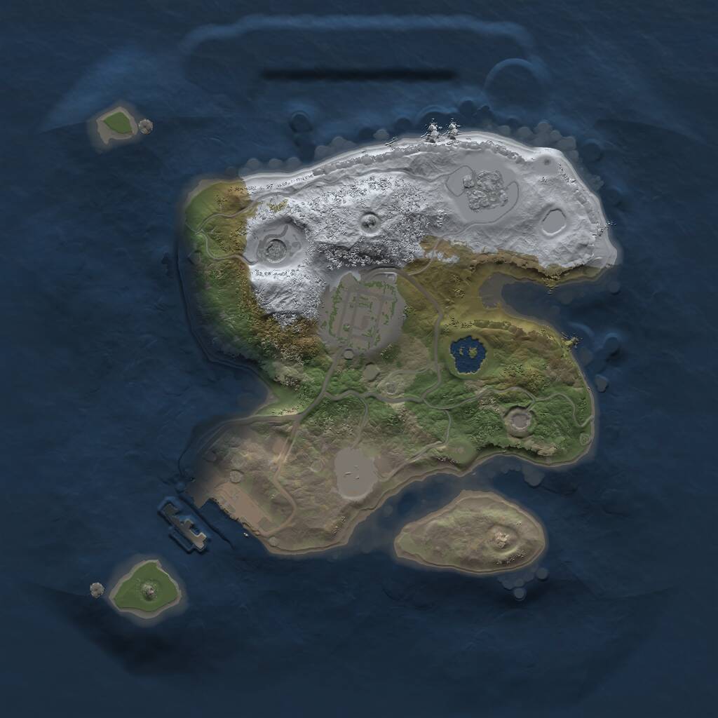 Rust Map: Procedural Map, Size: 2000, Seed: 30300, 5 Monuments