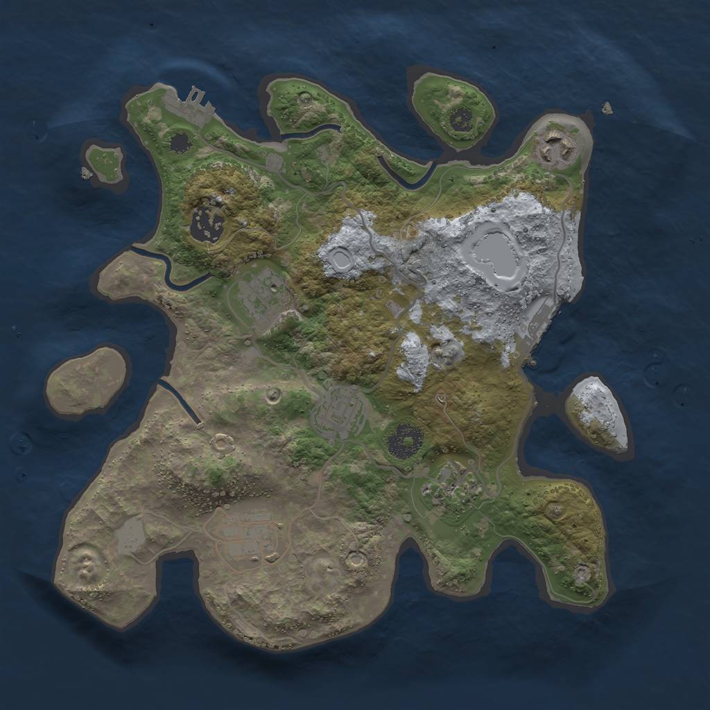 Rust Map: Procedural Map, Size: 3000, Seed: 1660975758, 13 Monuments