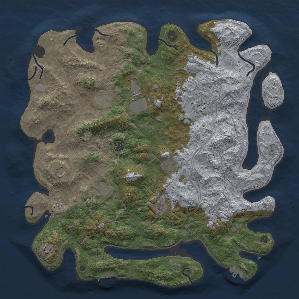Rust Map: Procedural Map, Size: 4500, Seed: 54835, 19 Monuments