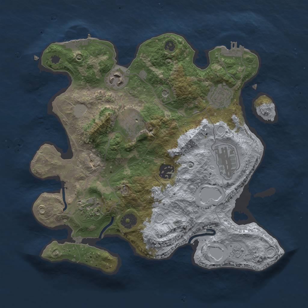 Rust Map: Procedural Map, Size: 3000, Seed: 682070657, 15 Monuments