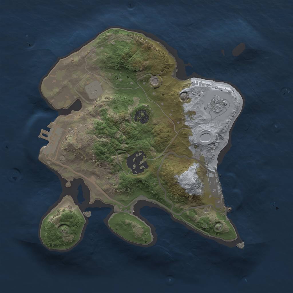 Rust Map: Procedural Map, Size: 2000, Seed: 13623, 9 Monuments
