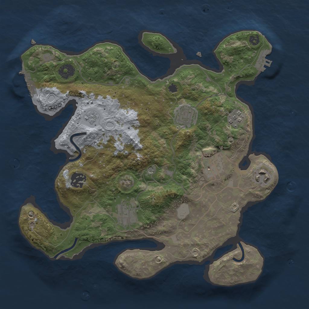 Rust Map: Procedural Map, Size: 3000, Seed: 1525785824, 15 Monuments