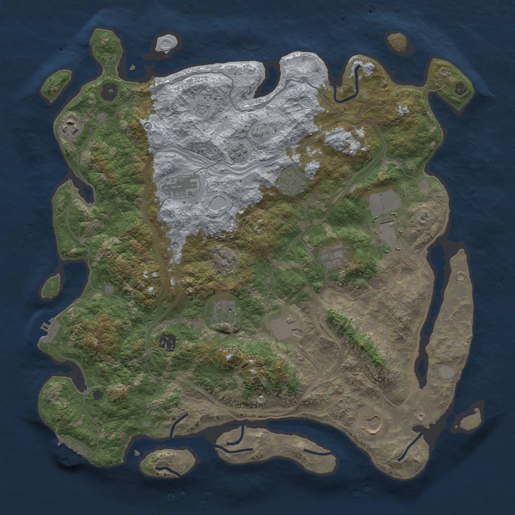 Rust Map: Procedural Map, Size: 4350, Seed: 44885214, 19 Monuments