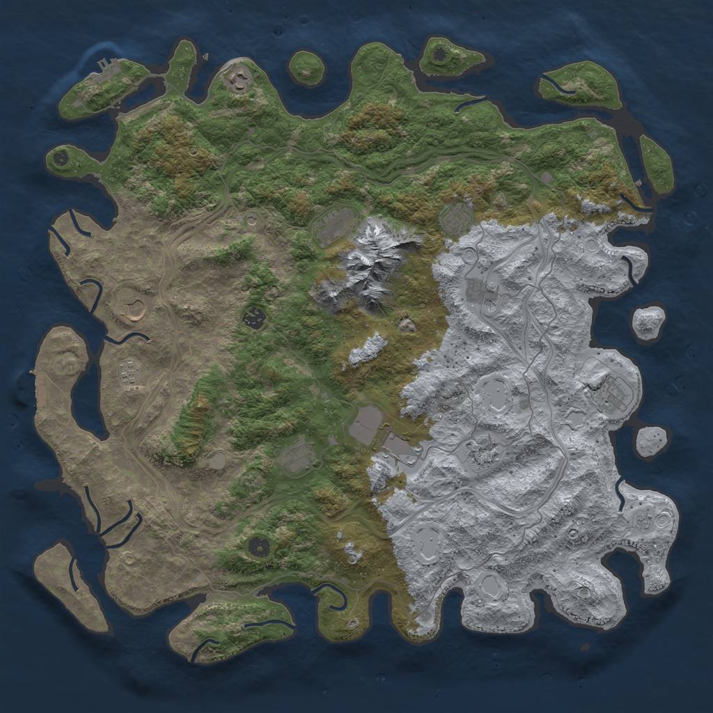 Rust Map: Procedural Map, Size: 5000, Seed: 490350019, 20 Monuments