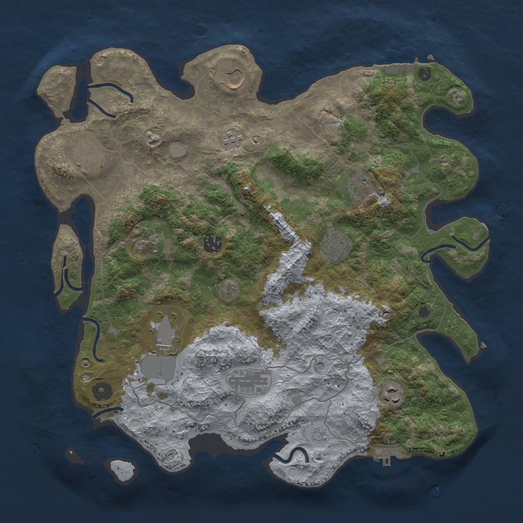 Rust Map: Procedural Map, Size: 4000, Seed: 1928283059, 19 Monuments
