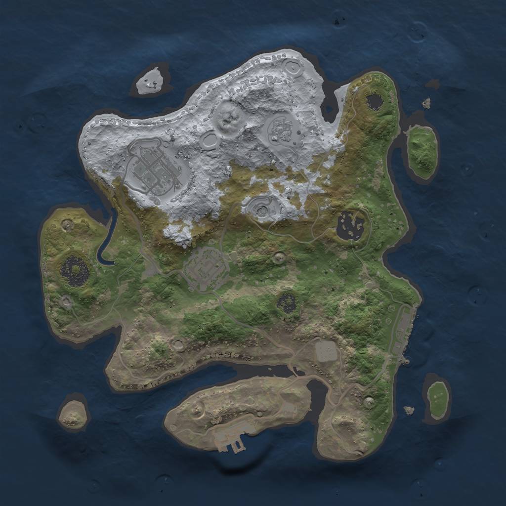 Rust Map: Procedural Map, Size: 2600, Seed: 327998, 12 Monuments