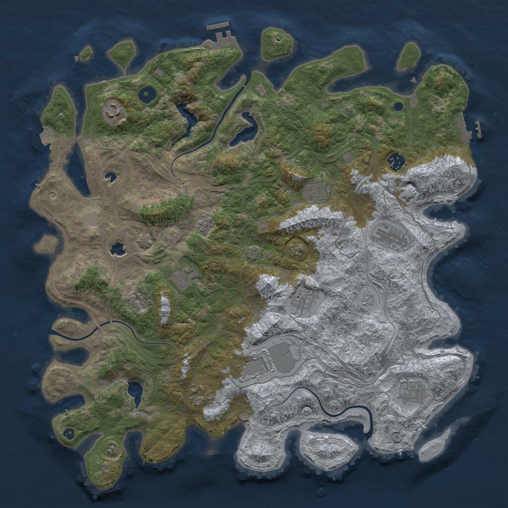 Rust Map: Procedural Map, Size: 4500, Seed: 1749940782, 16 Monuments