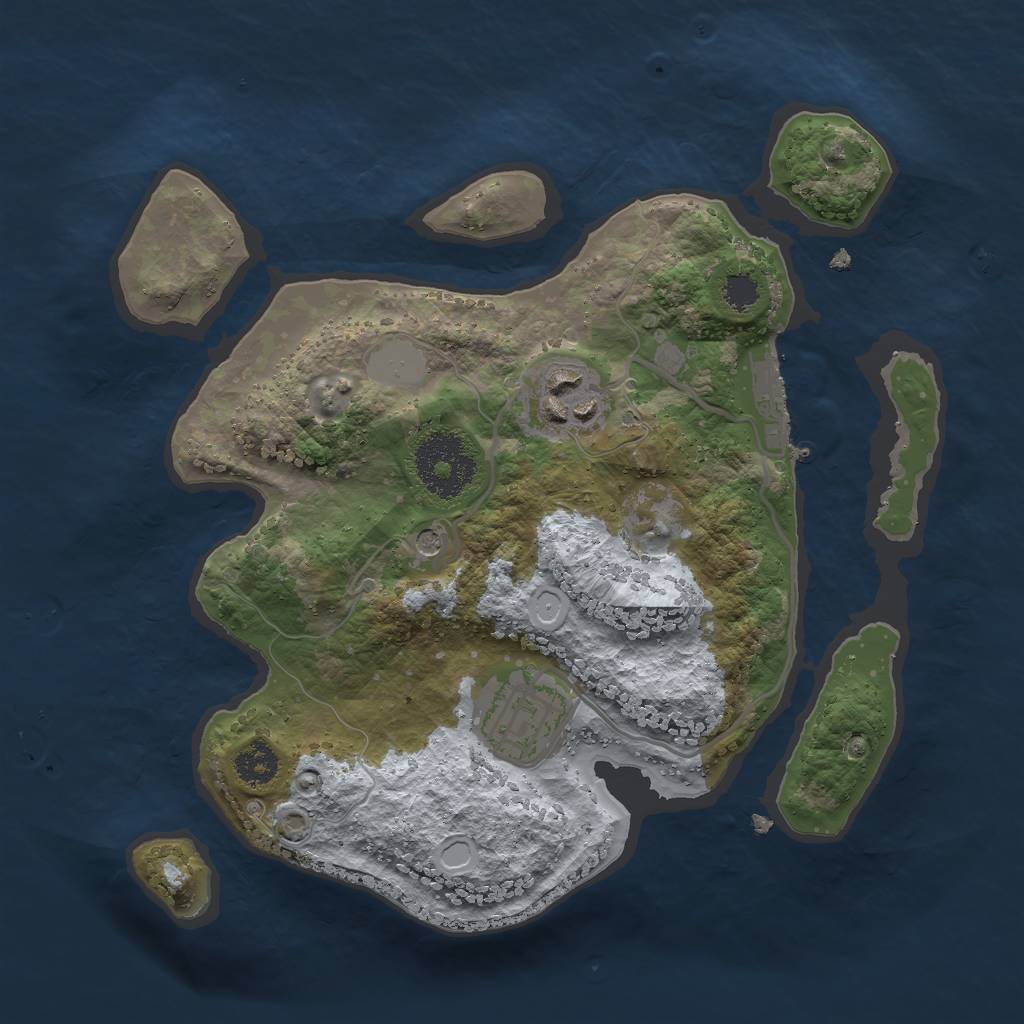 Rust Map: Procedural Map, Size: 2505, Seed: 730, 9 Monuments