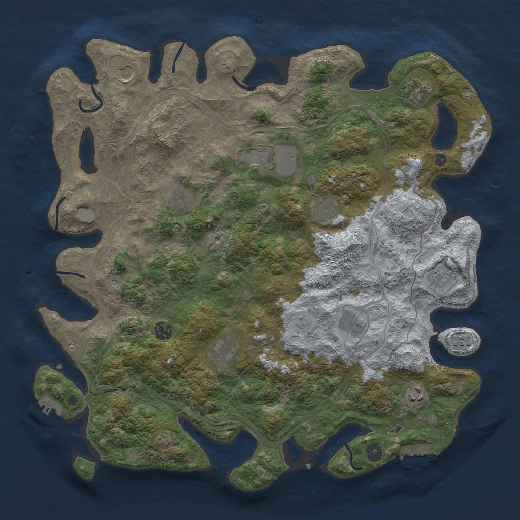Rust Map: Procedural Map, Size: 4500, Seed: 23394, 20 Monuments