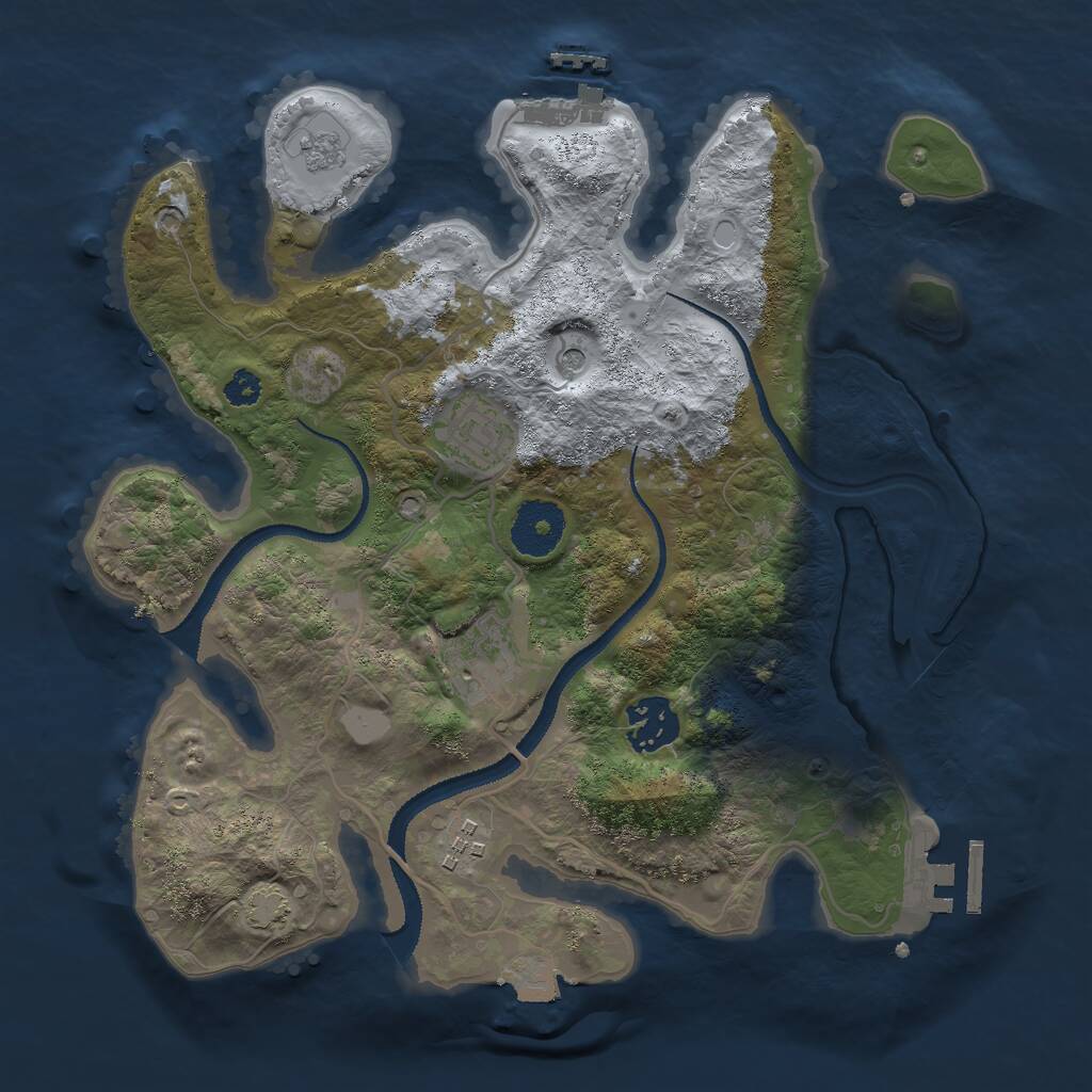 Rust Map: Procedural Map, Size: 3000, Seed: 450882240, 10 Monuments