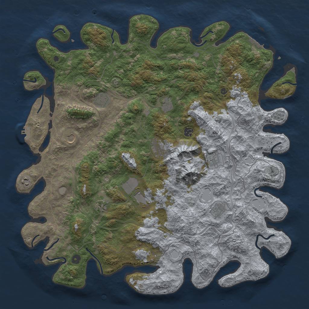 Rust Map: Procedural Map, Size: 5000, Seed: 48573, 20 Monuments
