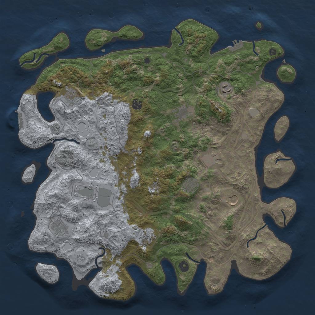 Rust Map: Procedural Map, Size: 4500, Seed: 105875943, 20 Monuments