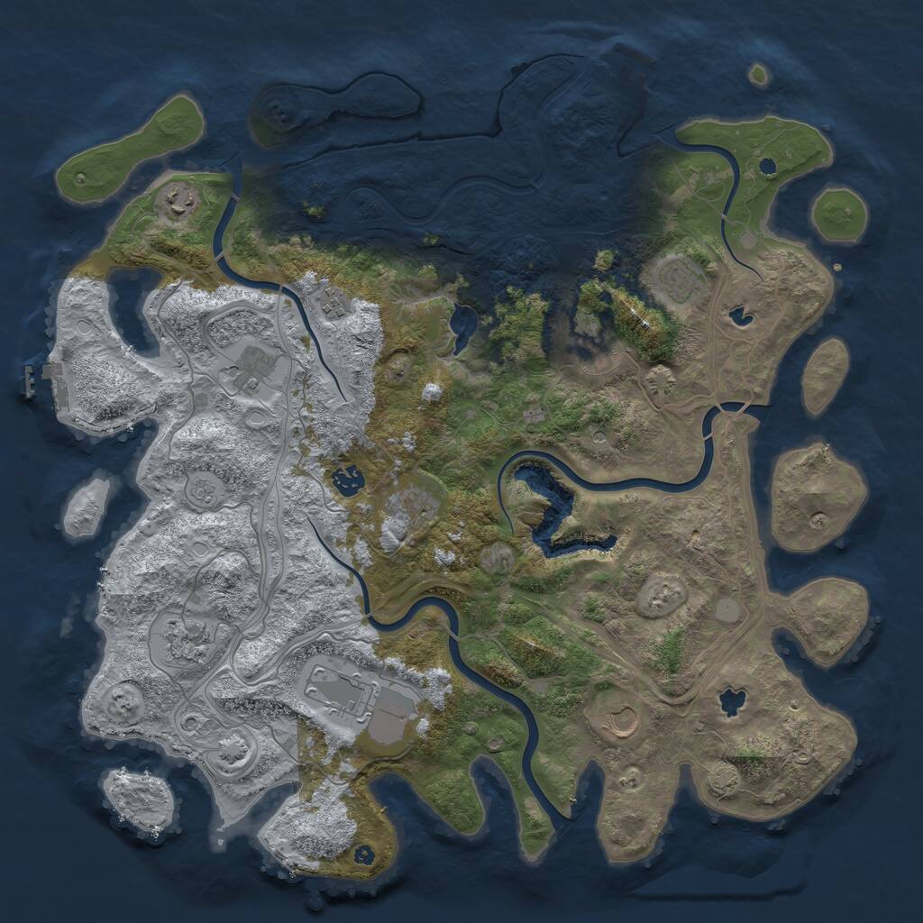 Rust Map: Procedural Map, Size: 4500, Seed: 105875943, 16 Monuments