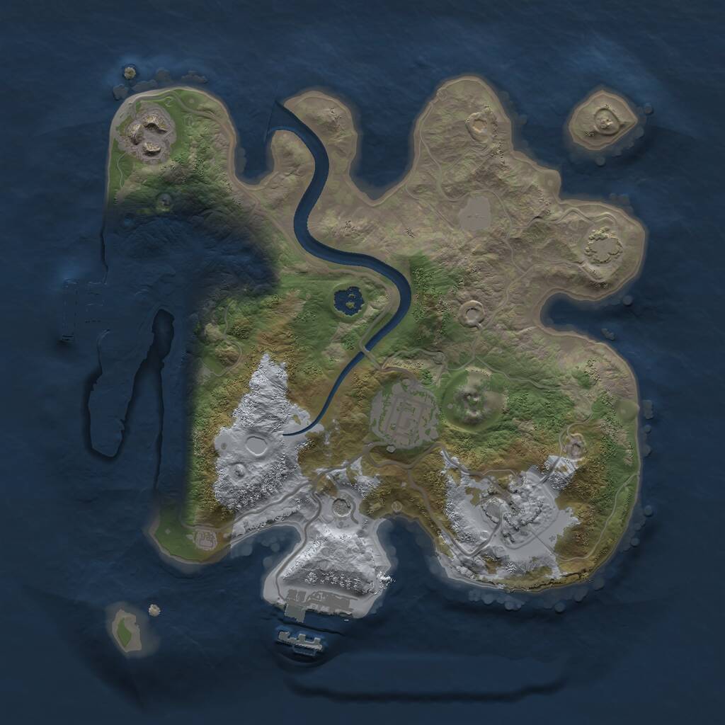 Rust Map: Procedural Map, Size: 2500, Seed: 9547386, 8 Monuments