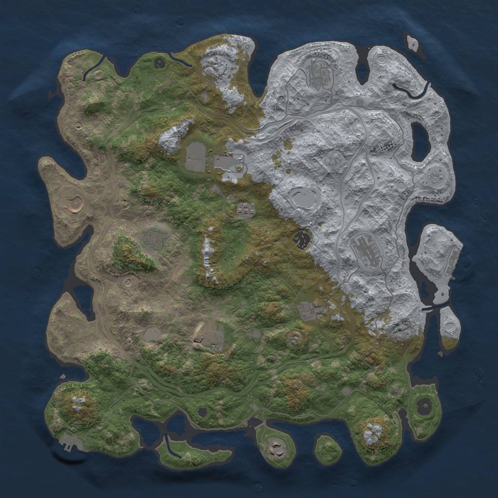 Rust Map: Procedural Map, Size: 4500, Seed: 1571207943, 20 Monuments