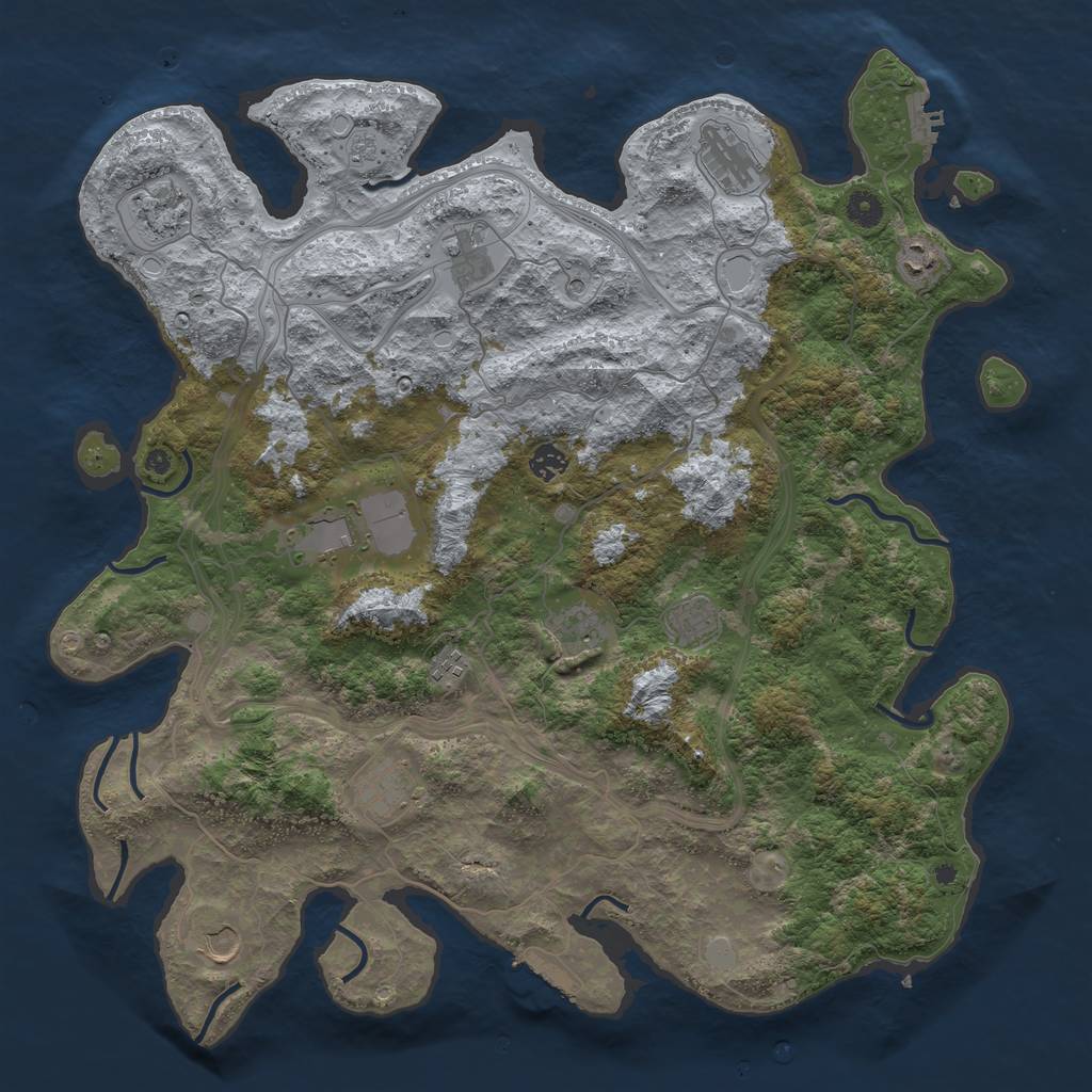 Rust Map: Procedural Map, Size: 4500, Seed: 922815318, 20 Monuments