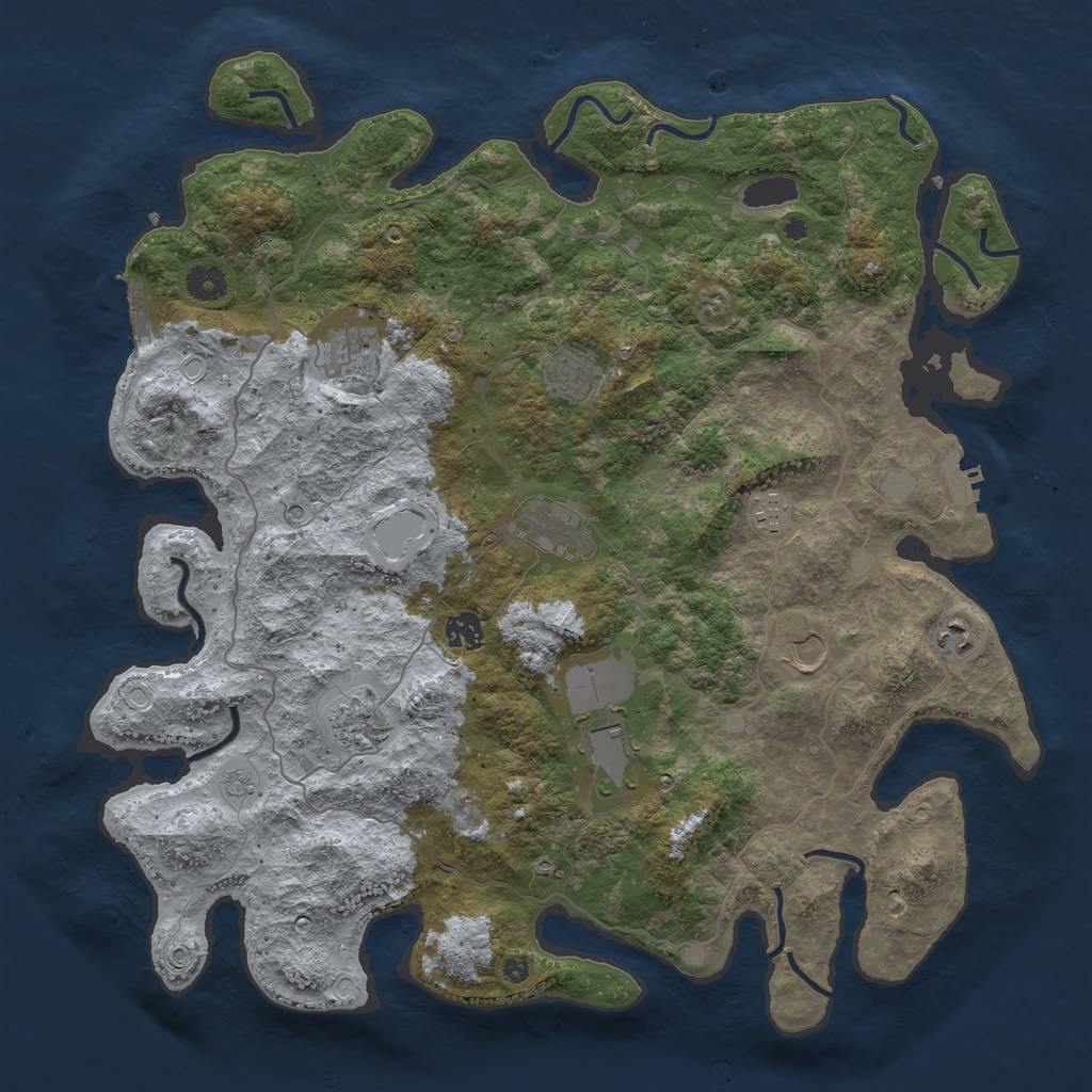 Rust Map: Procedural Map, Size: 4224, Seed: 13813, 18 Monuments