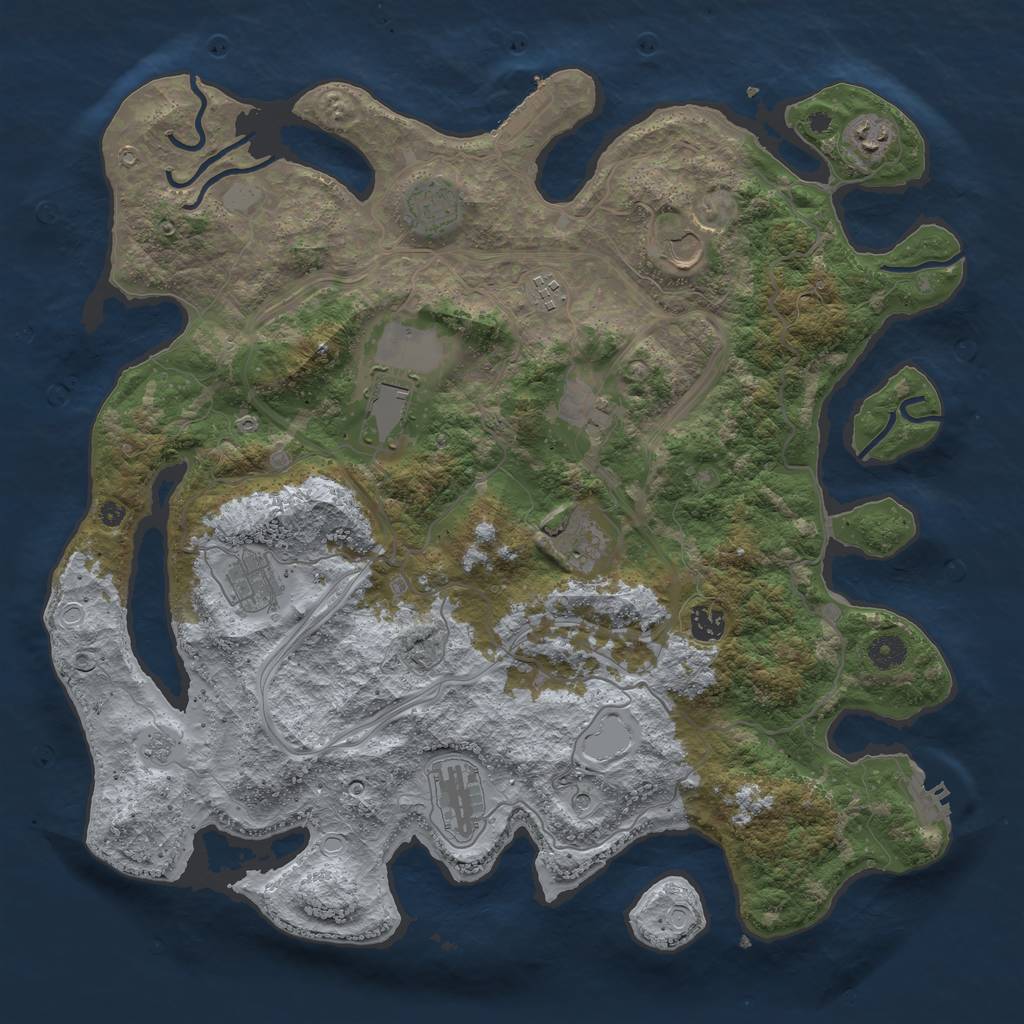 Rust Map: Procedural Map, Size: 4250, Seed: 612994081, 19 Monuments
