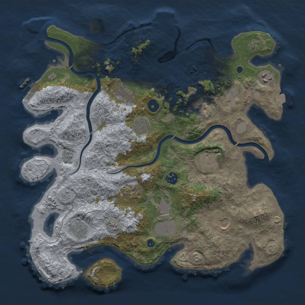 Rust Map: Procedural Map, Size: 3900, Seed: 1600544254, 17 Monuments