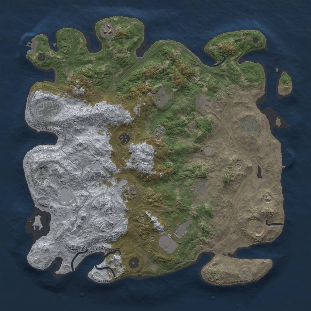 Rust Map: Procedural Map, Size: 4250, Seed: 918125305, 20 Monuments