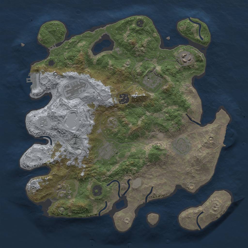 Rust Map: Procedural Map, Size: 3406, Seed: 6, 16 Monuments