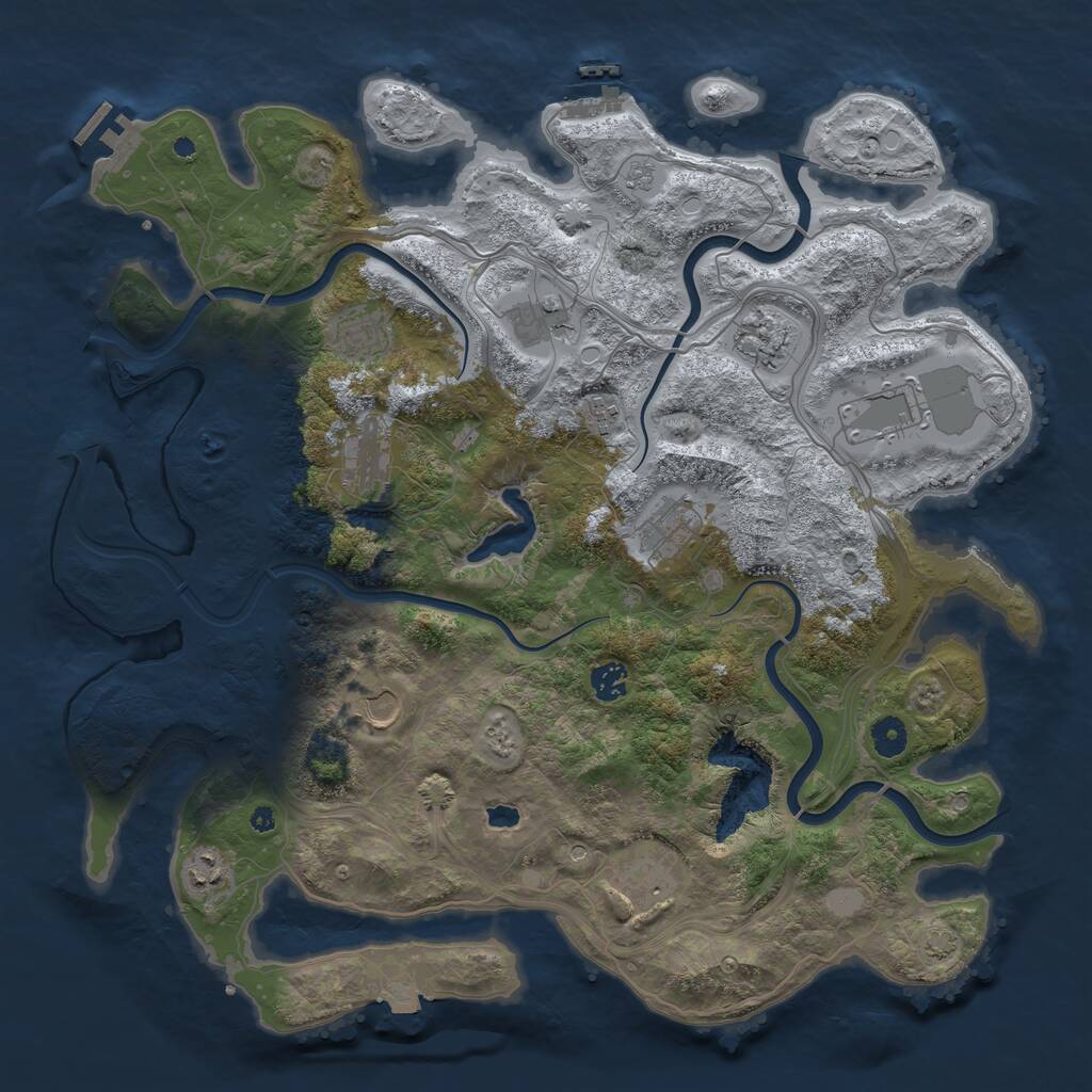 Rust Map: Procedural Map, Size: 4300, Seed: 696148072, 17 Monuments
