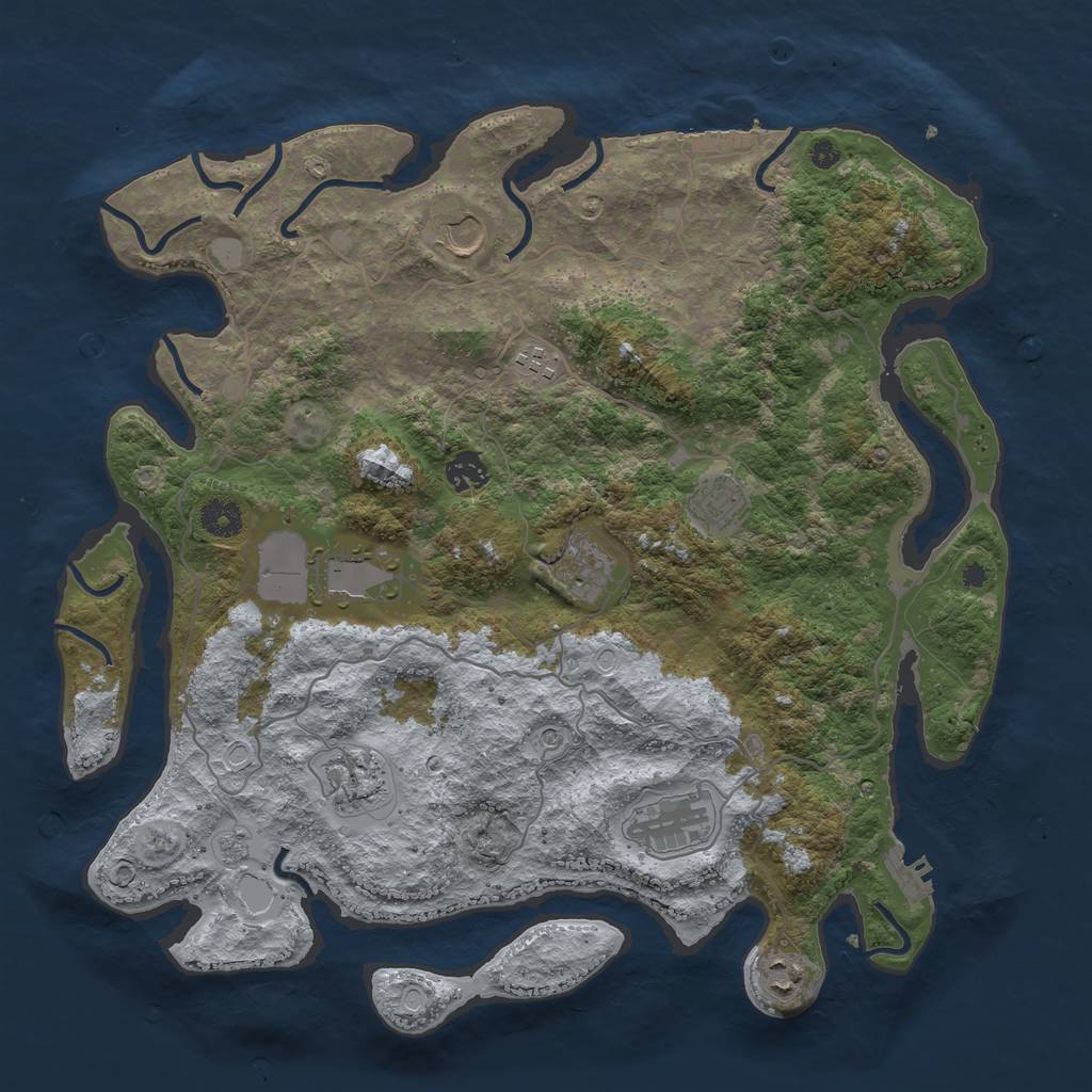 Rust Map: Procedural Map, Size: 4000, Seed: 20221008, 18 Monuments