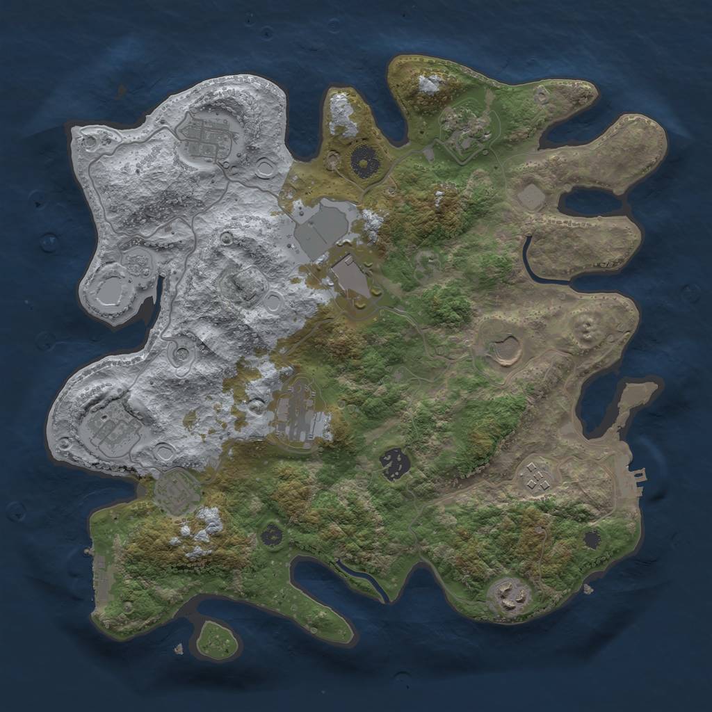 Rust Map: Procedural Map, Size: 3500, Seed: 1666505768, 19 Monuments