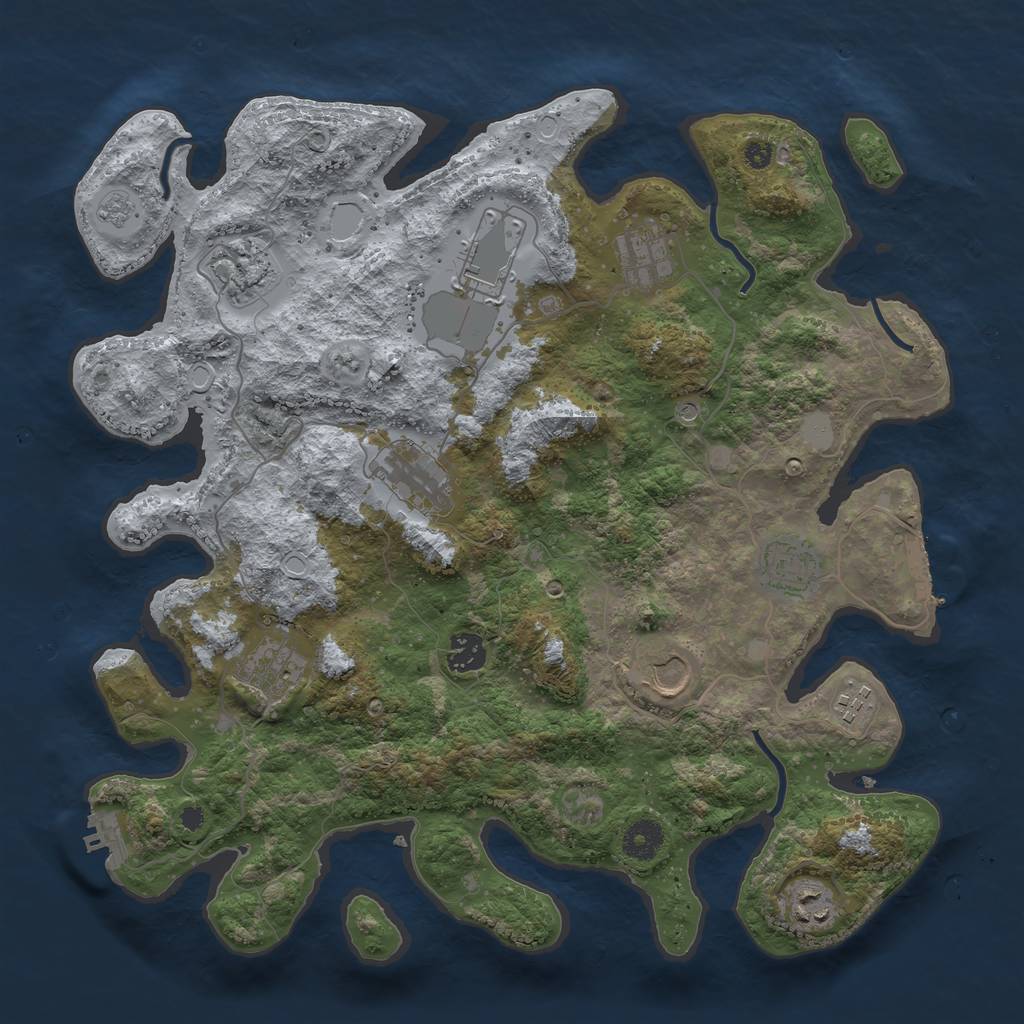 Rust Map: Procedural Map, Size: 3800, Seed: 183, 19 Monuments