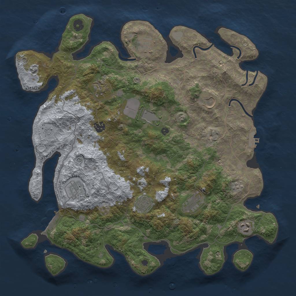 Rust Map: Procedural Map, Size: 4000, Seed: 373780694, 19 Monuments