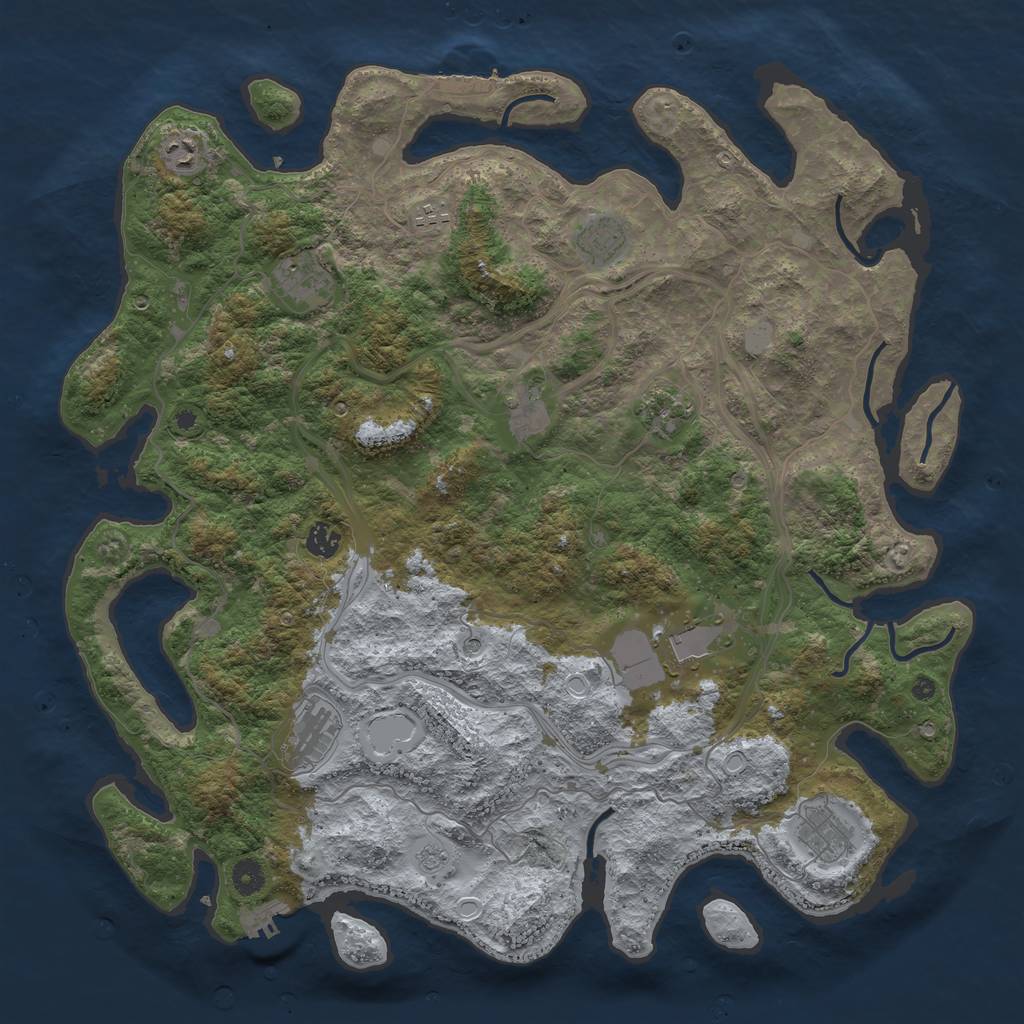 Rust Map: Procedural Map, Size: 4500, Seed: 18859, 19 Monuments