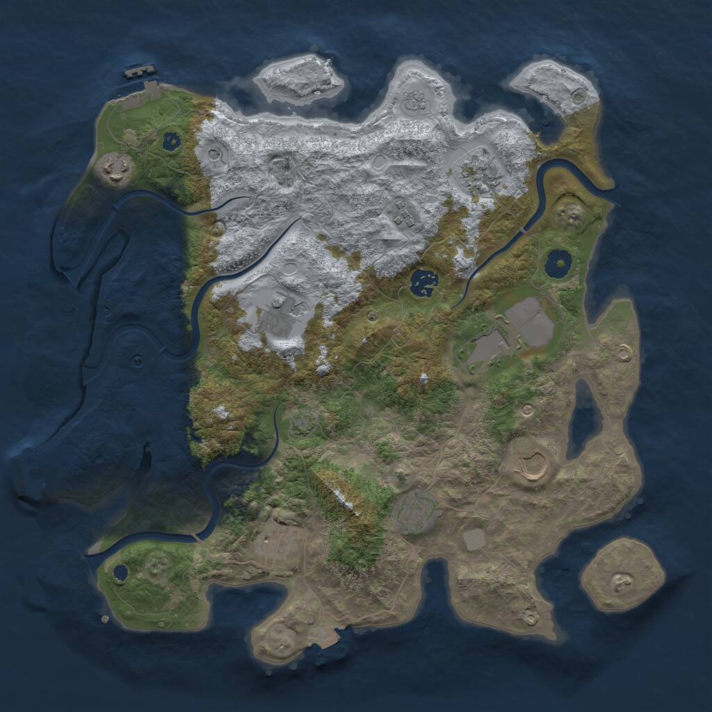 Rust Map: Procedural Map, Size: 3800, Seed: 530734395, 15 Monuments