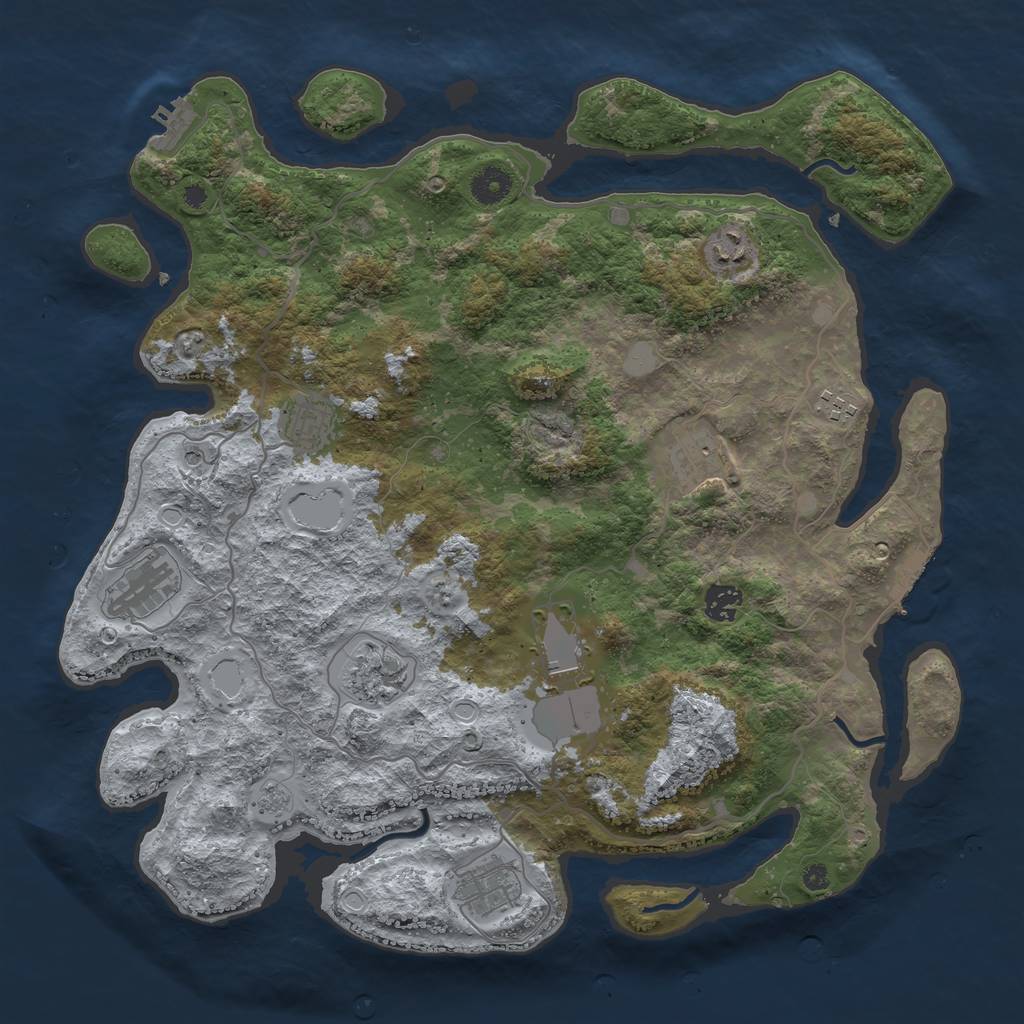 Rust Map: Procedural Map, Size: 4000, Seed: 5478851, 18 Monuments