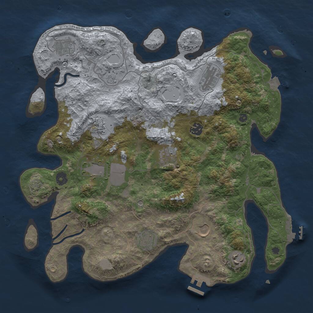Rust Map: Procedural Map, Size: 3700, Seed: 4246, 16 Monuments
